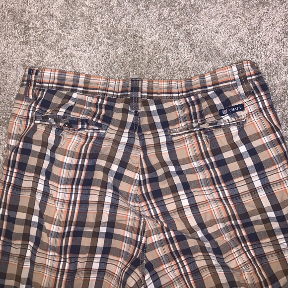 Chaps Brown, Blue & Orange Plaid Dress shorts W32 - Picture 11 of 12